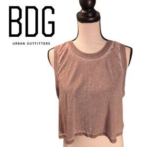 BDG Urban Outfitters Flowy Burnout Muscle Crop Top – Tan – Size M
